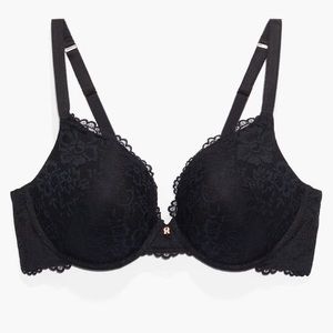 Savage X Fenty black Floral Lace Push-Up Bra. size 38DD